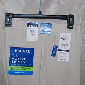 Haggar "The Active Series" Straight Fit pants Brand New. Off-white